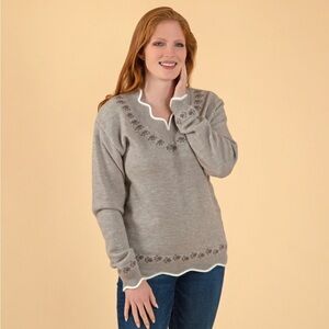 The Animal Rescue Dog Paw Print V Neck Sweater
